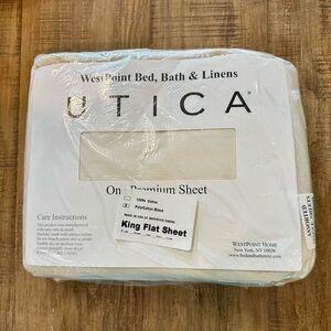 WestPoint Bed, Bath & Linens - UTICA NEW in package, Cream color King Flat Sheet